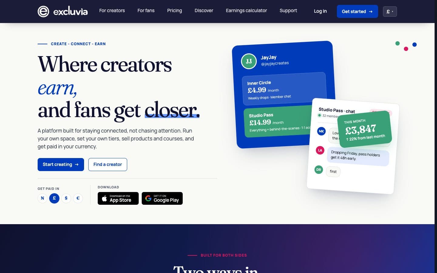 Excluvia — live site